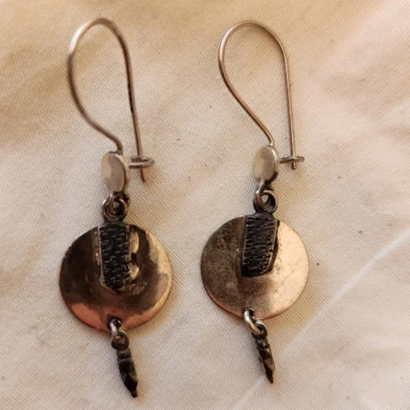 Set of handmade sterling silver drop earrings made in Turkey - Picture 2 of 7